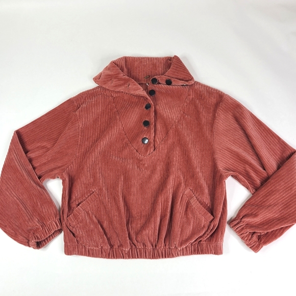 FREE PEOPLE Pink Corduroy Serena Pullover sz XS - Picture 3 of 5